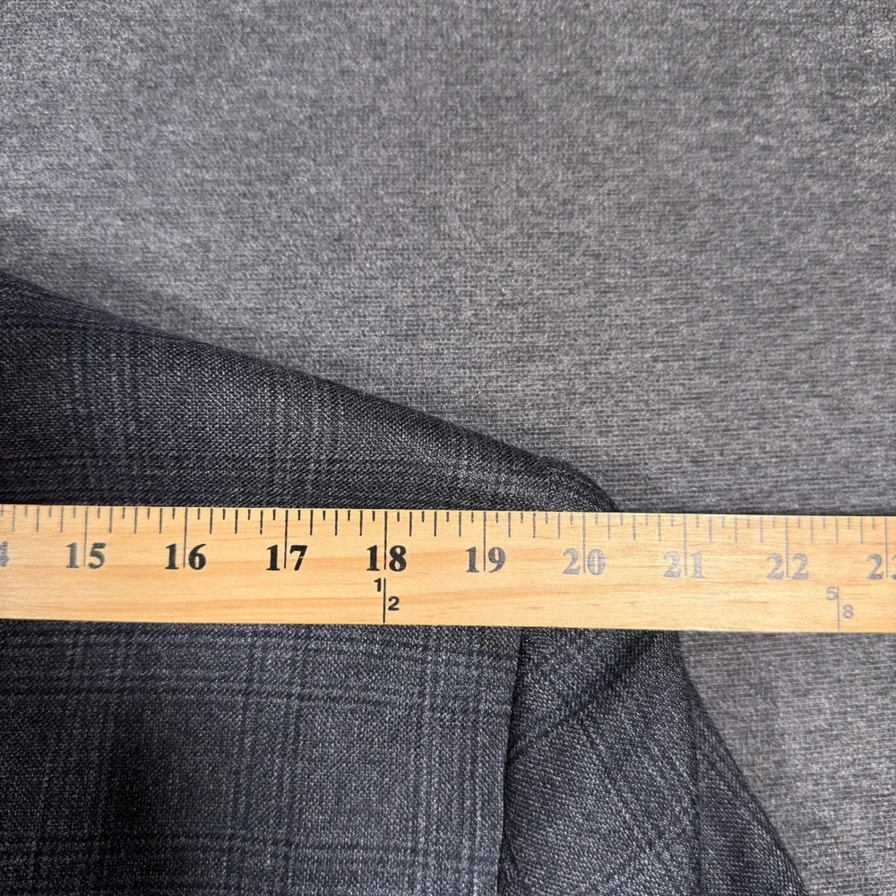 Jos. A. Bank Blazer Mens 42R Gray Plaid Silk Wool Traveler Summer Sport Coat - Picture 8 of 12